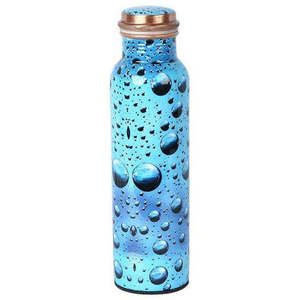 Bouteille d'eau en cuivre pur avec autocollant design océan, prix bas, emballage premium, pour l'eau potable - Product Image 1