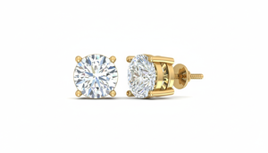 ต่างหูทอง 14K ประดับเพชรแท้ทรงกลมเจียระไนแบบบริลเลียนท์ ดีไซน์ทันสมัยสำหรับทั้งชายและหญิง |   1.00 กะรัต |   การตั้งค่าแบบสี่ขา |   ของขวัญและเครื่องประดับสำหรับงานปาร์ตี้ - Product Image 3