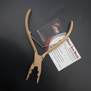 Two Hole Micro <b>Beads</b> Pressing Hair <b>Extension</b> Pliers Light Brown Stainless Steel Custom Logo Hair <b>Extension</b> Tools - Product Image 3