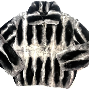 2026 New Design <b>Men's</b> Winter Fur <b>Jacket</b> Casual Fashion Real Rex Rabbit Fur Overcoat with <b>Long</b> Zipper Real Fur Coat Bomber Style - Product Image 3