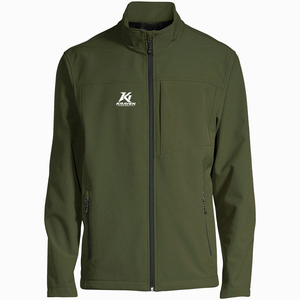 Veste d'hiver pour le personnel des campus éducatifs, aux couleurs vertes de l'école ou de l'université, en matériau softshell léger, et vente en gros ODM - Product Image 1