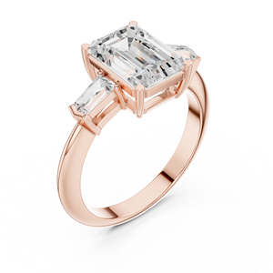 Anillo de compromiso Aries Jewel de oro macizo de 14K con diamantes de corte esmeralda y corte baguette de 3 CT, certificado por IGI, colección de joyería. - Product Image 5