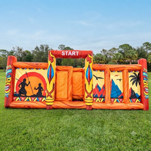 Laberinto Inflable de PVC Naranja, Circuito de Obstáculos de Jungla, Fácil de Instalar, Parque Infantil al Aire Libre para Niños - Product Image 2