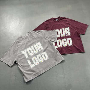 T-shirt imprimé à manches courtes pour homme, impression 3D en relief, 280 g/m², t-shirt lourd - Product Image 2