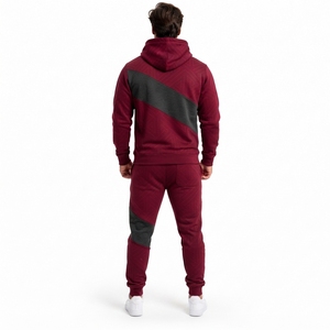 Pantalon à revers côtelés en tissu doux, décontracté, streetwear, OEM personnalisé, ensemble survêtement homme, sweat-shirt et jogging oversize - Product Image 6