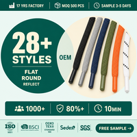 Cordon de serrage rond en nylon réfléchissant, imperméable et écologique avec embout ABS, couleur personnalisée, pour sweats à capuche, vestes, sacs et chaussures