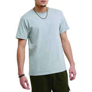 Men's Plus Size Custom Logo Graphic Printing Jersey Oversized Cotton Plain Knitted <b>T</b>-<b>Shirt</b> with <b>Long</b> <b>Length</b> Blank <b>T</b>-<b>Shirt</b> - Product Image 3