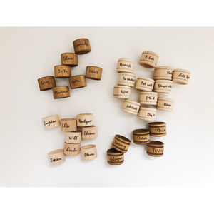 Personalized Wooden Napkin Ring Holder Rustic <b>Table</b> Setting Decor Wooden Napkin Ring for Home Hotel Wedding <b>Table</b> Decoration - Product Image 5