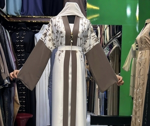 Wholesale Umbrella Abaya Stone Work Handmade Sequined Arabic Dubai Style Full Flare Nida Fabric Evening Party Dress - Product Image 1