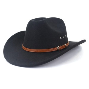 Custom Logo <b>Western</b> Cowboy Leather <b>Hat</b> Premium for Outdoor Travel All Season Cowboy <b>Hat</b> | - Product Image 1