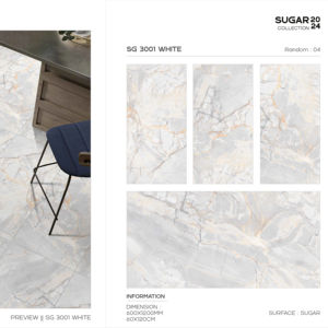 กระเบื้องพอร์ซเลนเกรดพรีเมียม ขนาด 60x120 ซม. 600x1200 มม. กระเบื้องปูพื้นและผนังขนาดใหญ่ ดีไซน์หรูหรา สำหรับตกแต่งภายในบ้านสมัยใหม่ - Product Image 1