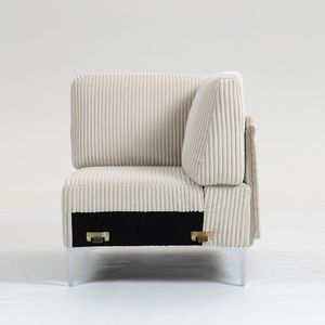 Divano Componibile Beige con Modulo Angolare e Modulo Centrale per Soggiorno - Product Image 4