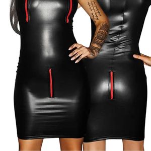 Womens Red Zipper Dress Stylish <b>Mini</b> Dress Fashionable Party Wear Bodycon Outfit Elegant Evening Clothing Trendy - Product Image 5