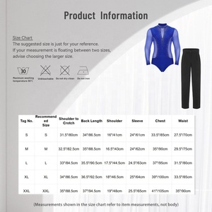 Trajes de baile latino para hombre, leotardo, mono y pantalones, fabricante de ropa de baile, patinaje artístico, traje de baile <span class=keywords><strong>Chacha</strong></span> personalizado - Product Image 6