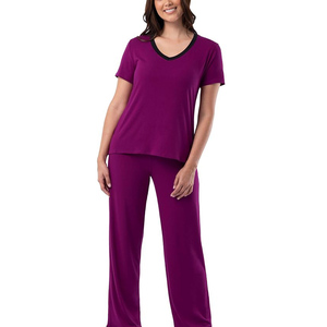 Conjunto de Pijama de Dos Piezas para Mujer, Satén Sólido, Seda de Hielo, Manga Corta, Ropa de Dormir Suave de Alta Calidad, Ropa de Casa, Colección al por Mayor - Product Image 6