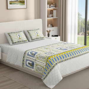 Spain 100X108 120TC Queen <b>Bed</b> Sheet Set with 2 Pillow <b>Covers</b> 300TC Fitted and Flat <b>Bed</b> Sheets for Home or Hotel - Product Image 3