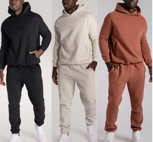 Trajes Deportivos de Felpa 100% Algodón para Hombre, al por Mayor, de Alta Calidad, Transpirables, con Capucha, para Correr, Color Sólido, para Todas las Temporadas, GSM para Otoño - Product Image 6