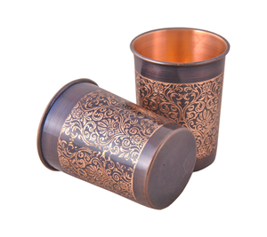 Ensemble de verres en cuivre gravés - Product Image 2