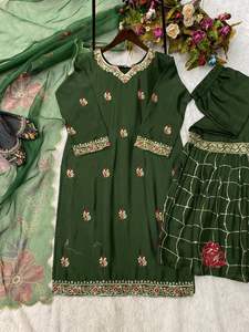 Sari de Georgette Sintética de Diseño Étnico Indio, Estilo Real, Última Moda, Tradicional, Elegante, para Fiestas, Bodas, con Blusa para Mujeres Adultas - Product Image 4