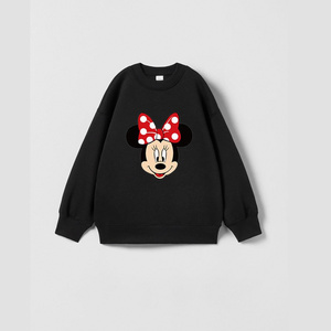 Sudaderas de dibujos animados Color puro Casual Deportes Camiseta de manga larga para niños y niñas Ropa de moda Lindo Nuevo estilo Sudaderas con capucha de algodón- - Product Image 2