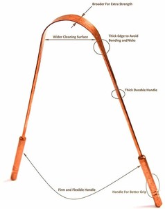 Raspador de Lengua en Forma de U de Cobre de Alta Calidad con Doble Mango, Herramienta Multiusos para la Limpieza de la Lengua para Uso Doméstico - Product Image 3