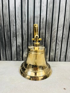 Cloche d'art en laiton gravée, cloche de style artisanal en laiton de qualité supérieure, idéale pour la décoration de jardin, de maison, de temple, d'espaces nautiques, à suspendre au mur - Product Image 2