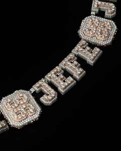 Pendentif Personnalisé en Argent 925 avec Design 3D, Breloque Fine, Bijou de Rappeur, Diamant Moissanite, Lettre Nom Personnalisée – Grande Vente - Product Image 4