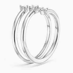 Anillo de Diamantes de Tres Piedras, Moissanita, Plata 925 con Acabado en Rodio, Anillo de Compromiso Unisex - Product Image 1