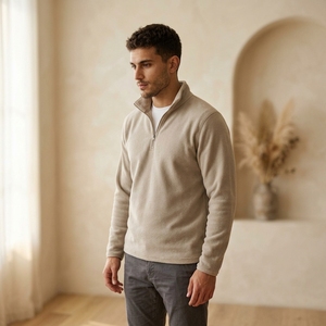 Vente en gros de sweat-shirts pour hommes en coton 100% tricoté, respirants, thermiques, à col rond, à manches longues, pour l'hiver - Product Image 4