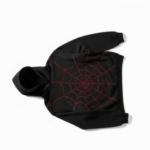 Sudadera con Capucha de Invierno Spider, Estampado de Telaraña Bordado, Felpa de Algodón Grueso, Unisex, Estilo Retro Urbano, Venta al por Mayor - Product Image 1