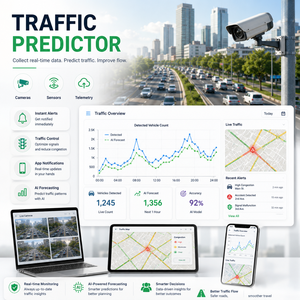 Système logiciel intelligent de gestion du trafic pour l'optimisation du contrôle des feux de circulation |   Prédicteur de trafic IA – Disponible pour les fabricants d'équipement d'origine (OEM) - Product Image 1