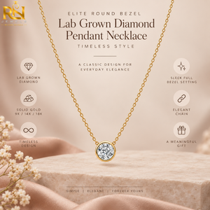 Charmes en diamant de laboratoire Elite Bezel, 2 carats, clarté VVS2, or massif 9K, 14K, 18K, bijoux fins de luxe |   Style intemporel - Product Image 5
