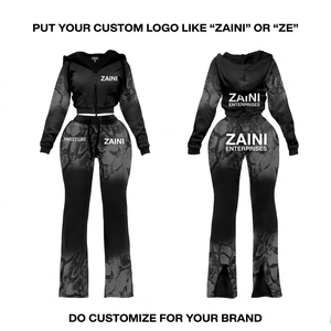 ชุดวอร์มผู้ชาย ZAINI 320 GSM พรีเมียม ผ้าฝ้าย 100% สีดำเทา สำหรับฤดูหนาว สไตล์สตรีทแวร์ ระบายอากาศได้ดี รับสกรีนโลโก้ ชุดออกกำลังกาย - Product Image 1