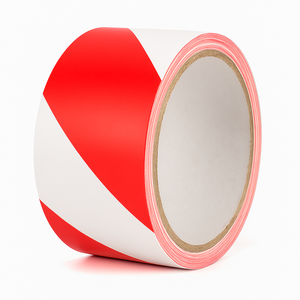 Tùy chỉnh in Sàn PVC đánh dấu cảnh báo băng dính mạnh mẽ màu đỏ trắng thận trọng hàng rào an toàn sọc nguy hiểm Băng - Product Image 1