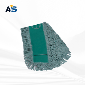 A&S Durable 5x4 Grey Green Dust Mop with Synthetic Cotton Fibers Cut-End Design and Deep Green Backing for Multi-Floor Cleaning - Product Image 4