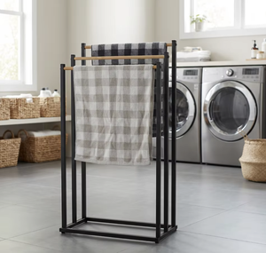 Toallero de Baño Independiente de Bambú y Acero Inoxidable OEM/ODM Vietnam para Uso Doméstico y Hotelero - Product Image 2