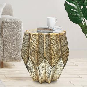 Mesa Auxiliar de Aluminio de Alta Calidad, Mueble de Primera Calidad con Detalles Metálicos, Otomana para Sala de Estar, Hogar u Hotel, en Latón - Product Image 5