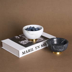 Tazón Redondo Clásico de Mármol Beige y Negro para Cocina, Hogar, Fiestas, Restaurantes, Servir Frutas, Aperitivos, Almacenamiento - Product Image 5