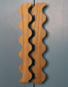 Poignée de tiroir ergonomique unique en bois, design vague, pour armoire, placard, meuble, quincaillerie de cuisine, hôtel, écologique - Product Image 6