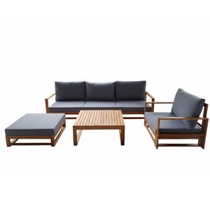 Garden Sofas Set (6pcs) Sofa outdoor funiture made in Vietnam Thinh Phu outdoor furniture factory acacia <b>wood</b> with cushion - Product Image 4