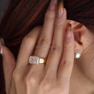 IGI/GIA Lab Grown Cut Diamond Vintage 14k jaune mariage/bague de fiançailles unisexe or blanc fin pour anniversaire fête-digne - Product Image 2