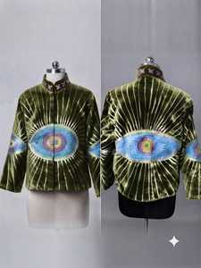 Chaqueta Suzani de Terciopelo Verde Oliva al por Mayor para Hombre, Chaqueta Bordada de Diseñador Premium, Ropa Exterior Étnica Tradicional Multicolor - Product Image 5