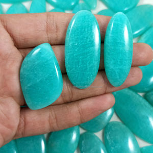 Piedras preciosas de amazonita sueltas de alta calidad hechas a mano cabujón liso cristal piedras preciosas naturales semipreciosas precio al por mayor - Product Image 5