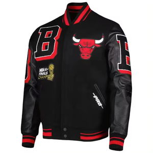UNIQUE CLOTHING Chaqueta Bomber Varsity Unisex Personalizada con Parche de Chenille, Estilo Urbano de Invierno, Cuello Alto y Cierre de Cremallera Frontal - Product Image 1
