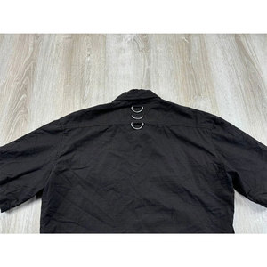 Wholesale <b>Men's</b> Gothic Punk Short Sleeve Shirt Heavy Cotton with D-Rings Metal Zippers Emo Streetwear Top - Product Image 5