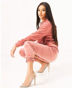 Conjunto de chándal con capucha para mujer, sudadera de terciopelo de color sólido, conjunto informal para correr, pantalones largos de otoño, chándal para mujer - Product Image 3