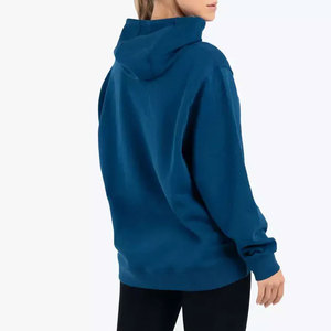 Sweat-shirt à capuche surdimensionné pour femme, couleur unie, 100% coton molletonné, manches longues, respirant, pour l'automne - Product Image 2