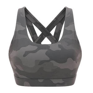Women's High Support Plus Size Sports Bra with Front Logo Breathable Quick Dry Strappy Adjustable Straps Removable <b>Pads</b> for Yoga - Product Image 3