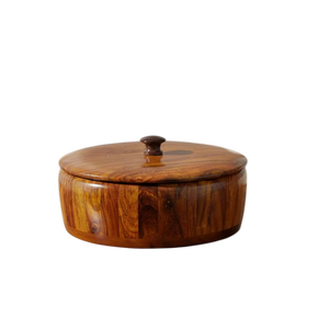 Tazón de Madera Moderno Hecho a Mano con Tapa Abatible, Contenedor Redondo Ecológico para Almacenar Pan, para Preservar la Frescura en la Cocina - Product Image 3