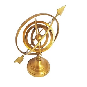 Esfera Armilar de Latón Antiguo de Lujo, Globo Astronómico, Reloj Solar Decorativo, Escultura de Mesa Vintage, Decoración Náutica para el Hogar u Oficina - Product Image 1